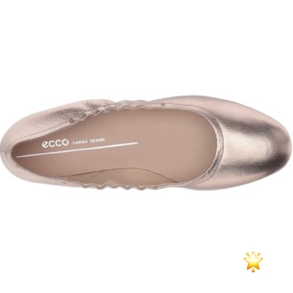 SIZE 10-10.5 ECCO INCISE ENCHANT BALLET BALLERINA FLAT GOLD WARM GREY - Picture 10 of 11